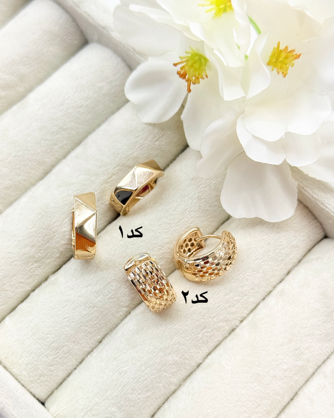 گوشواره ژوپینگ حلقه توری کد ۲ رنگ نقره ای رنگ ثابت