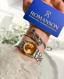 ساعت زنانه صفحه نارنجی برند ROMANSON موتورژاپنی با کارت ضمانت ۱۲ماهه ارسال رایگان