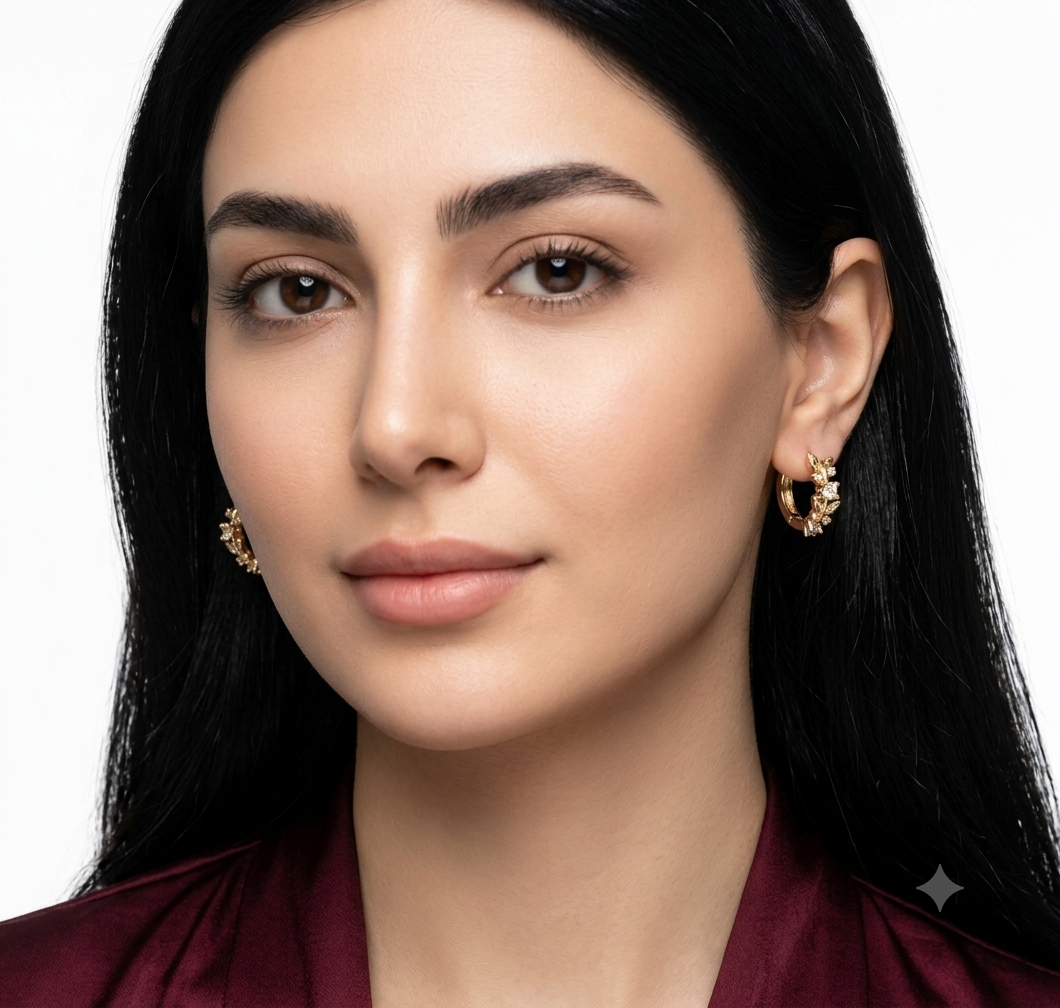 گوشواره ژوپینگ طرح حلقه پروانه تصویر دوم