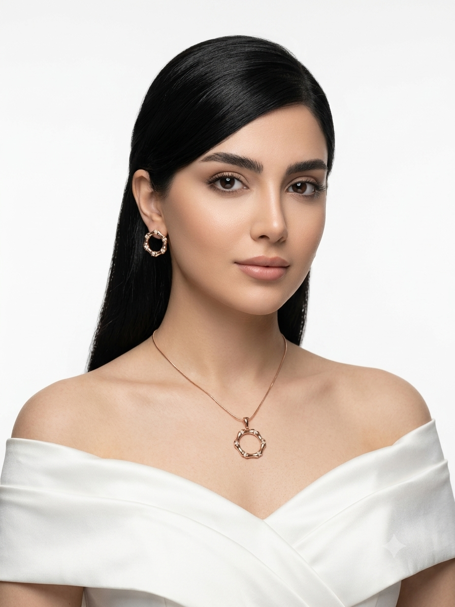 نیم ست زنانه مخراج کاری ژوپینگ طرح طلا تصویر دوم