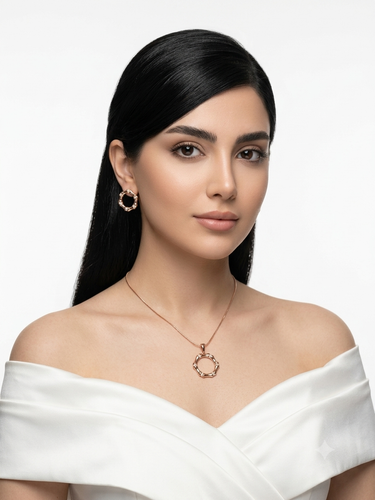 نیم ست زنانه مخراج کاری ژوپینگ طرح طلا تصویر دوم