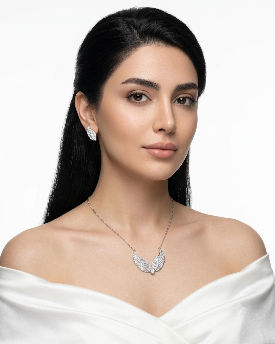 نیم ست ظریف زنانه بال فرشته سایز کوچک ارسال رایگان