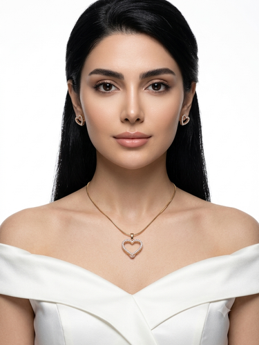 نیم ست زنانه قلب ژوپینگ با زنجیر ماری