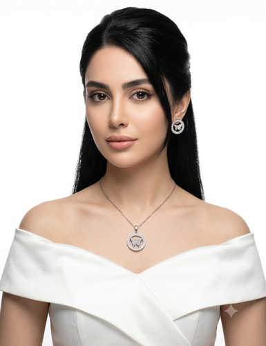 نیم ست ظریف زنانه سطلنتی پروانه سایز کوچک