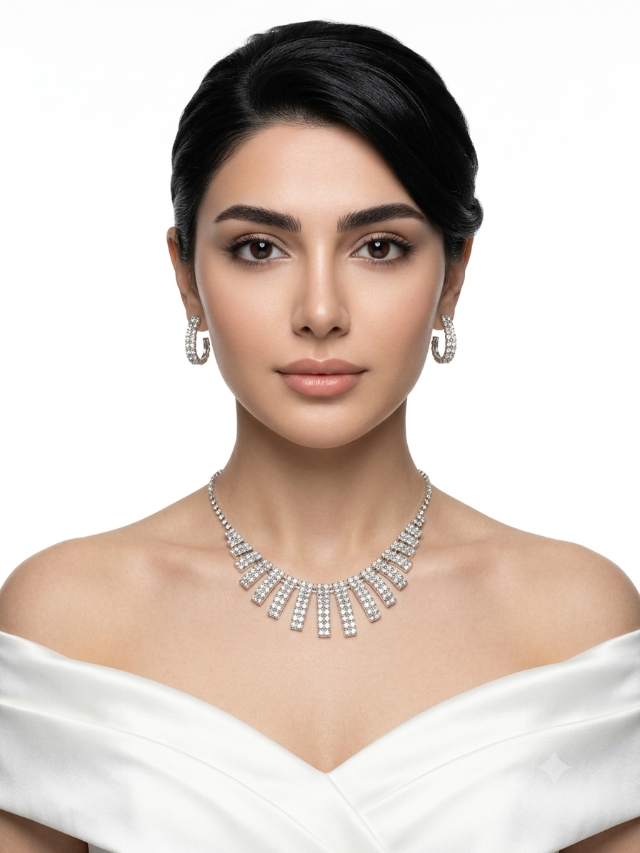 نیم ست مجلسی نگینی سایزکوچک تصویر دوم موجود  کد 013