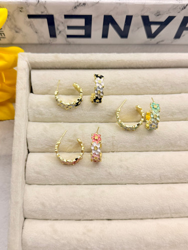 گوشواره میناکاری حلقه گل سرخ