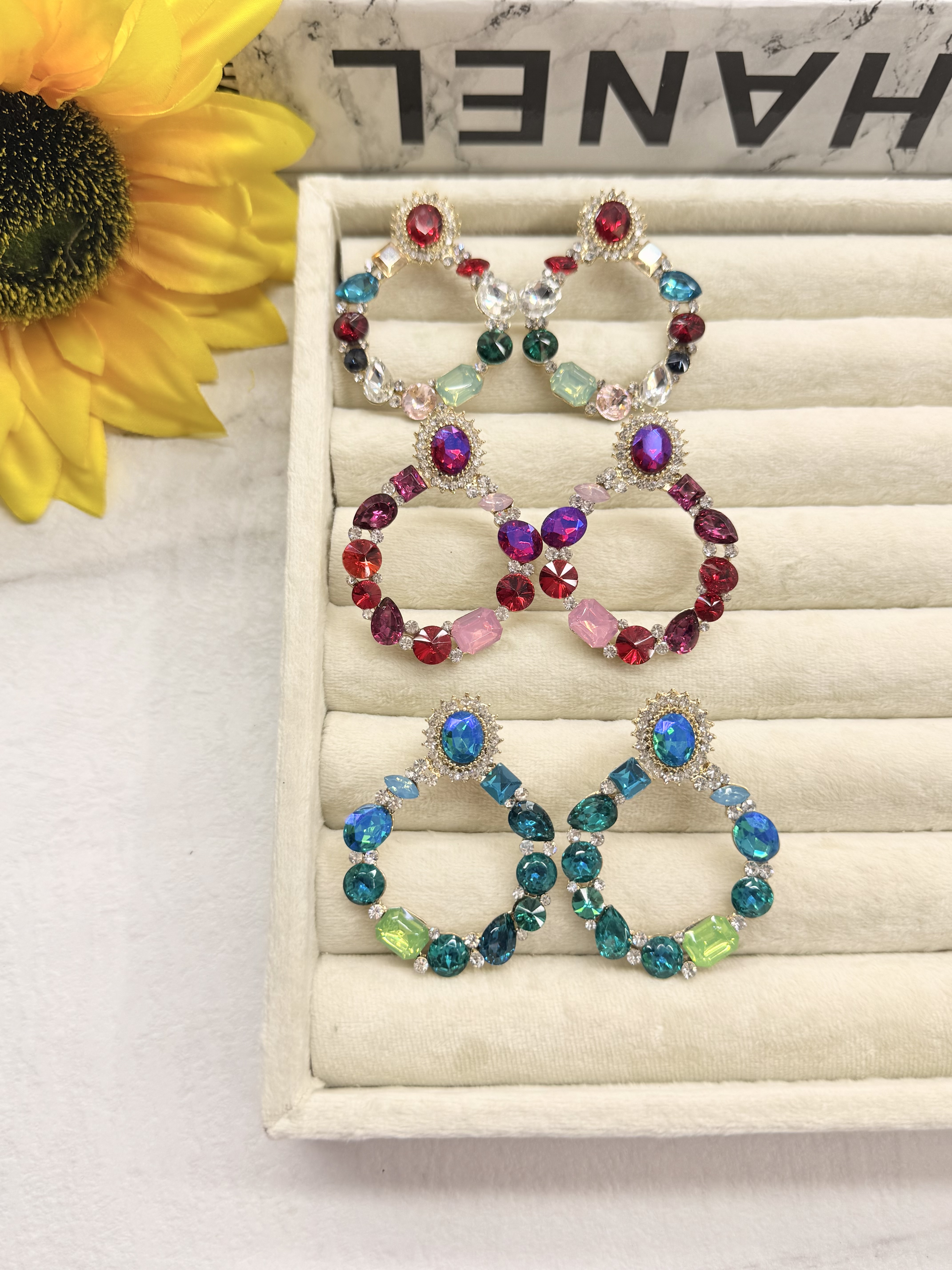 گوشواره جواهری مجلسی خاص کد ZUN03