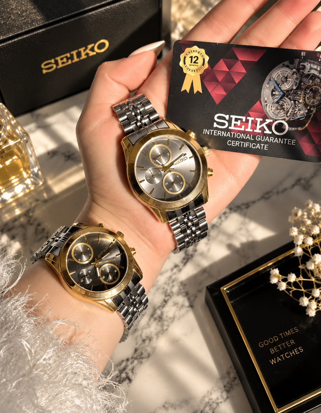 ست ۲عددی ساعت برند سیکو SEIKO(vip) موتور ژاپن با کارت گارانتی ارسال رایگان