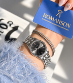 ساعت زنانه صفحه دودی برند ROMANSON موتورژاپنی با کارت ضمانت ۱۲ماهه تصویر دوم ا