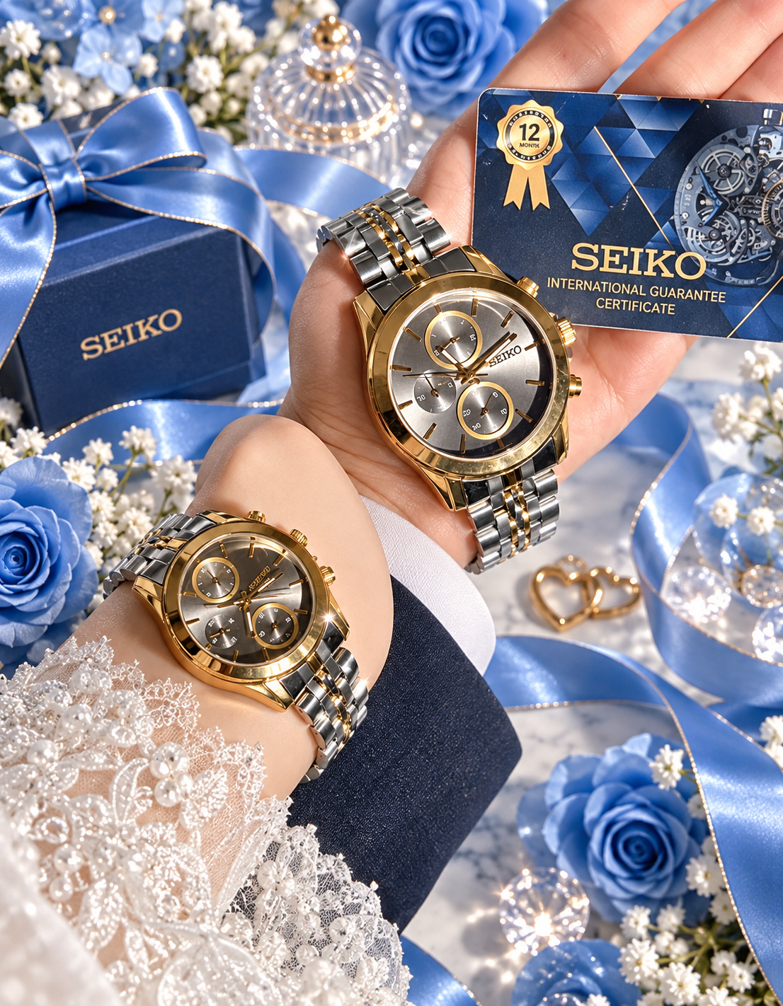 ست ۲عددی ساعت برند سیکو SEIKO(vip) موتور ژاپن با کارت گارانتی