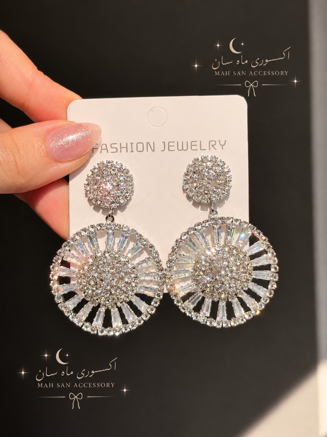 گوشواره جواهری عروس نگیندار کد JW00۲۶